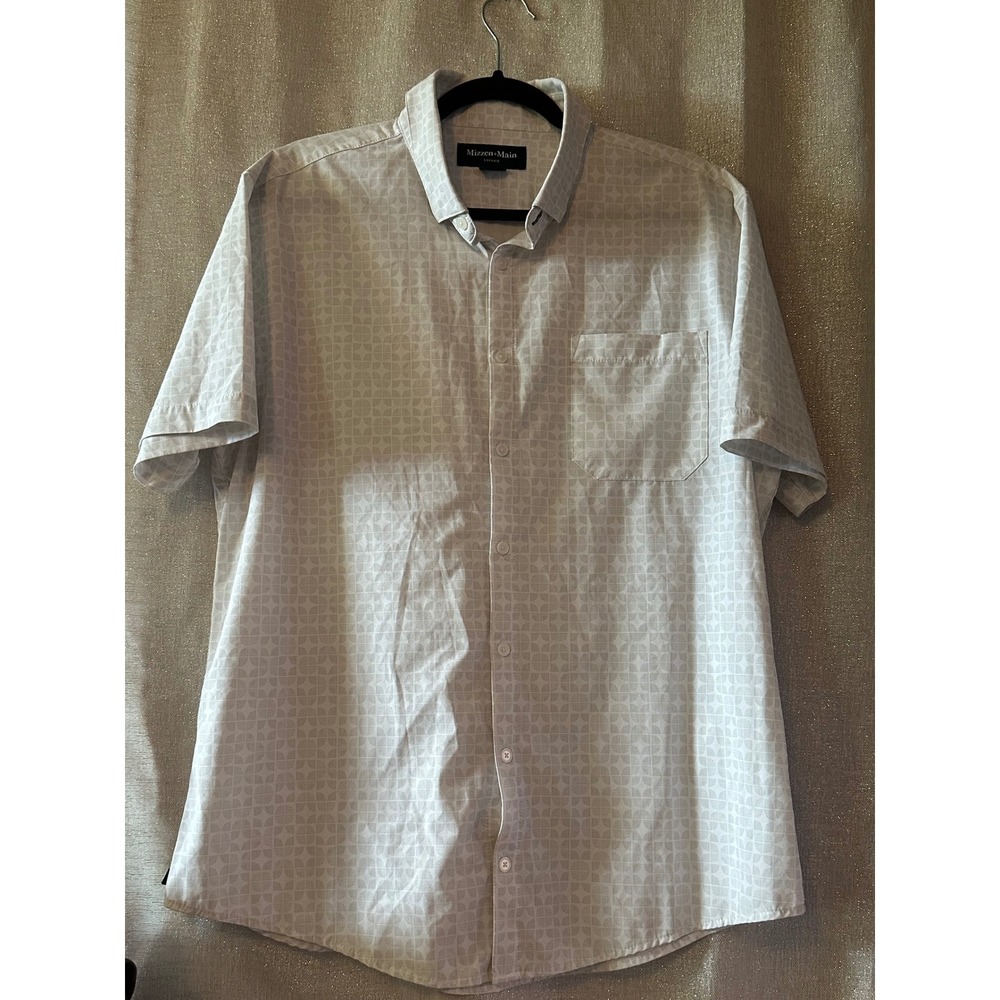 Mizzen+Main Leeward‎ Trim Fit Short Sleeve Button Up Shirt Patterned XL